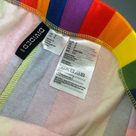 divided by h&m rainbow stretchy shorts size S - Picture 5 of 5